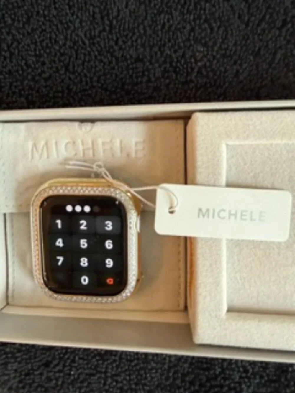 MICHELE Diamond and 18K Gold-Plate Case for Apple Series 6-40mm Ladies Watch